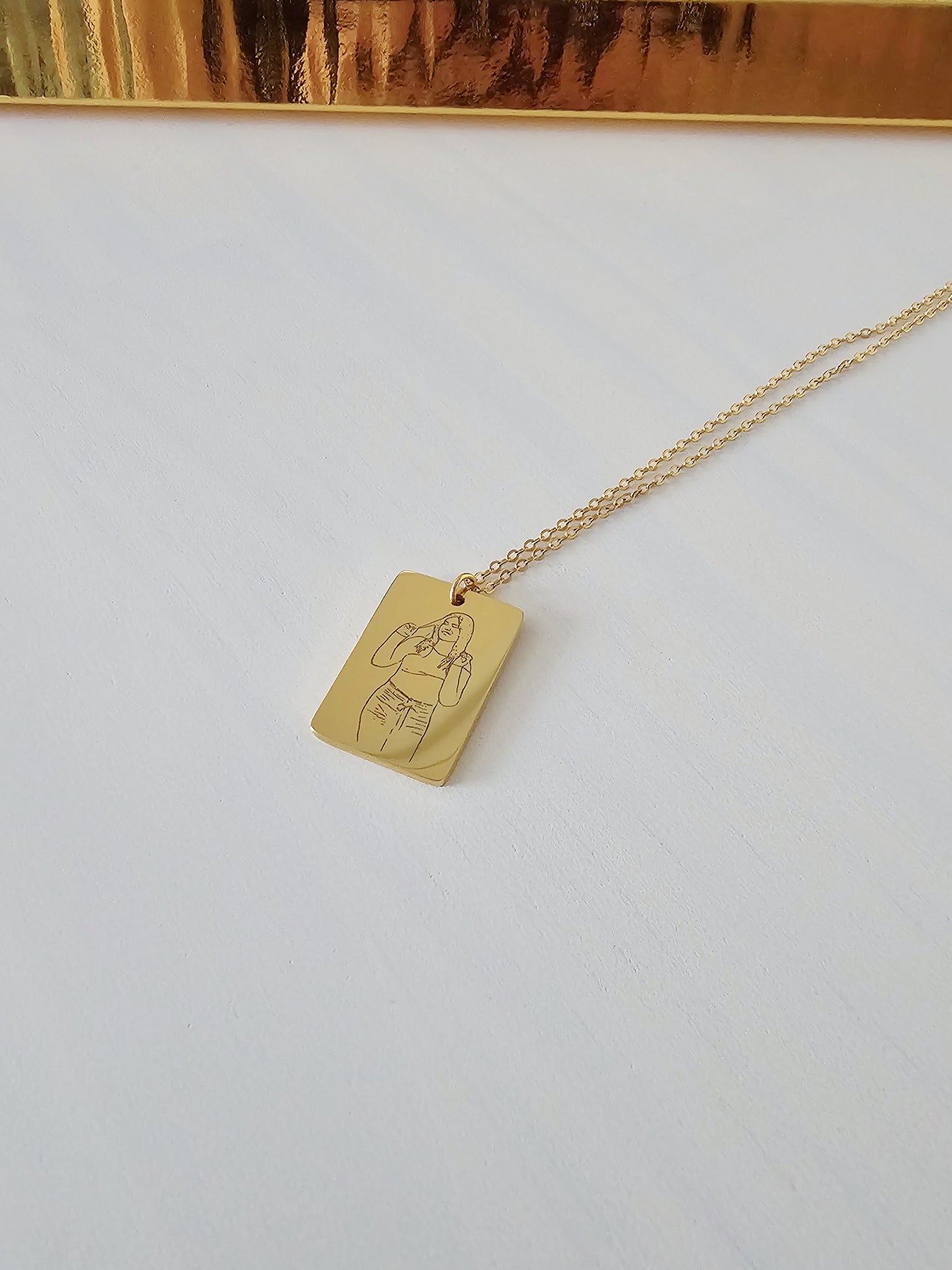Collar personalizado retrato rectangular