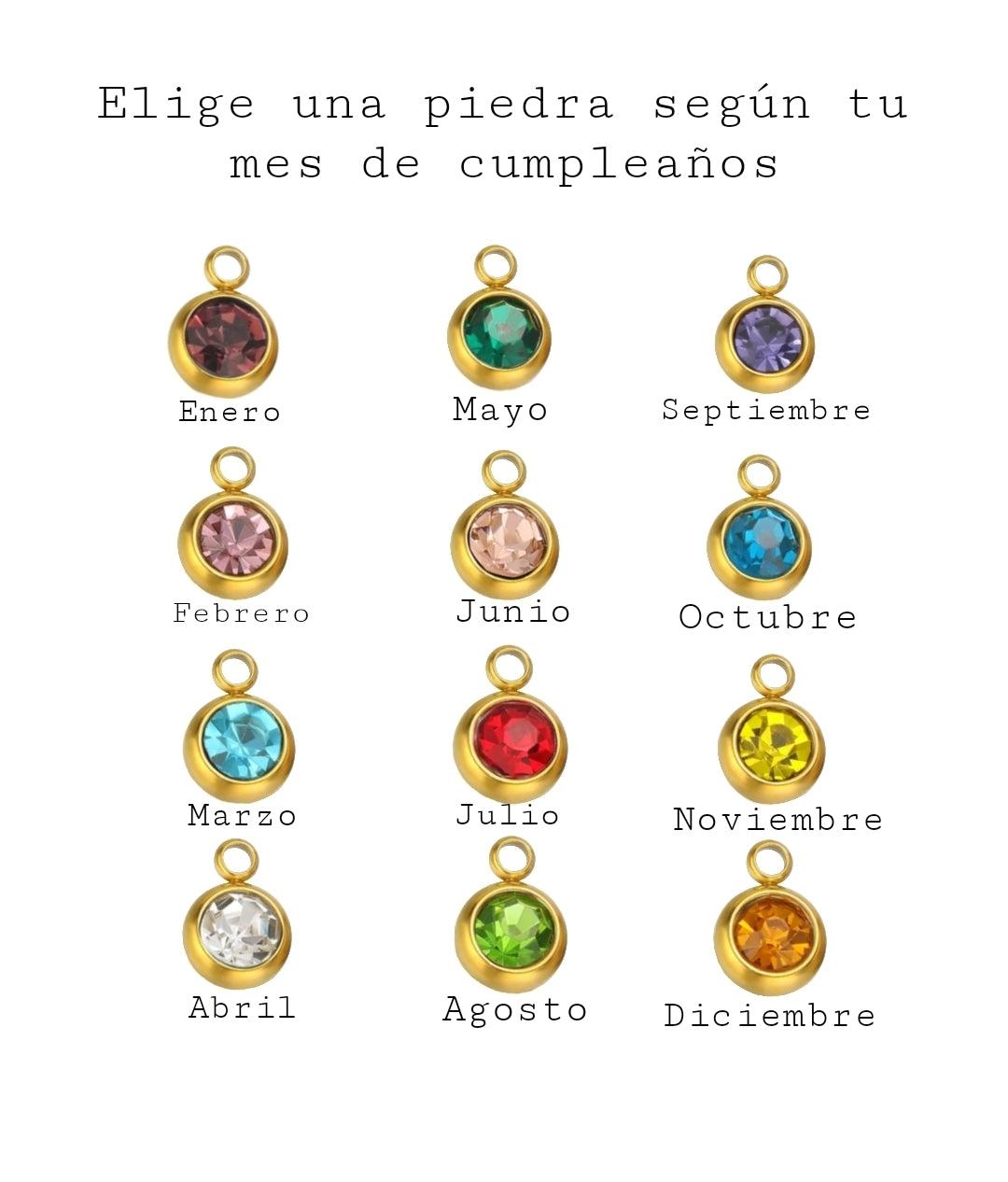 Cadena personalizada con nombre y cristal