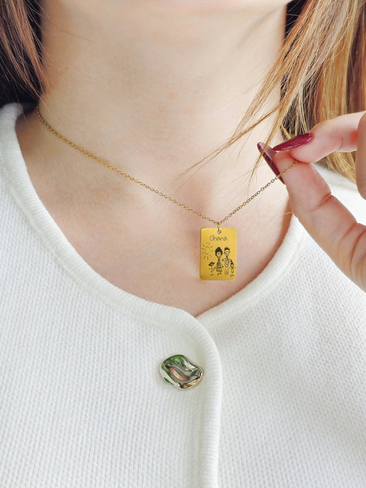 Collar personalizado retrato rectangular