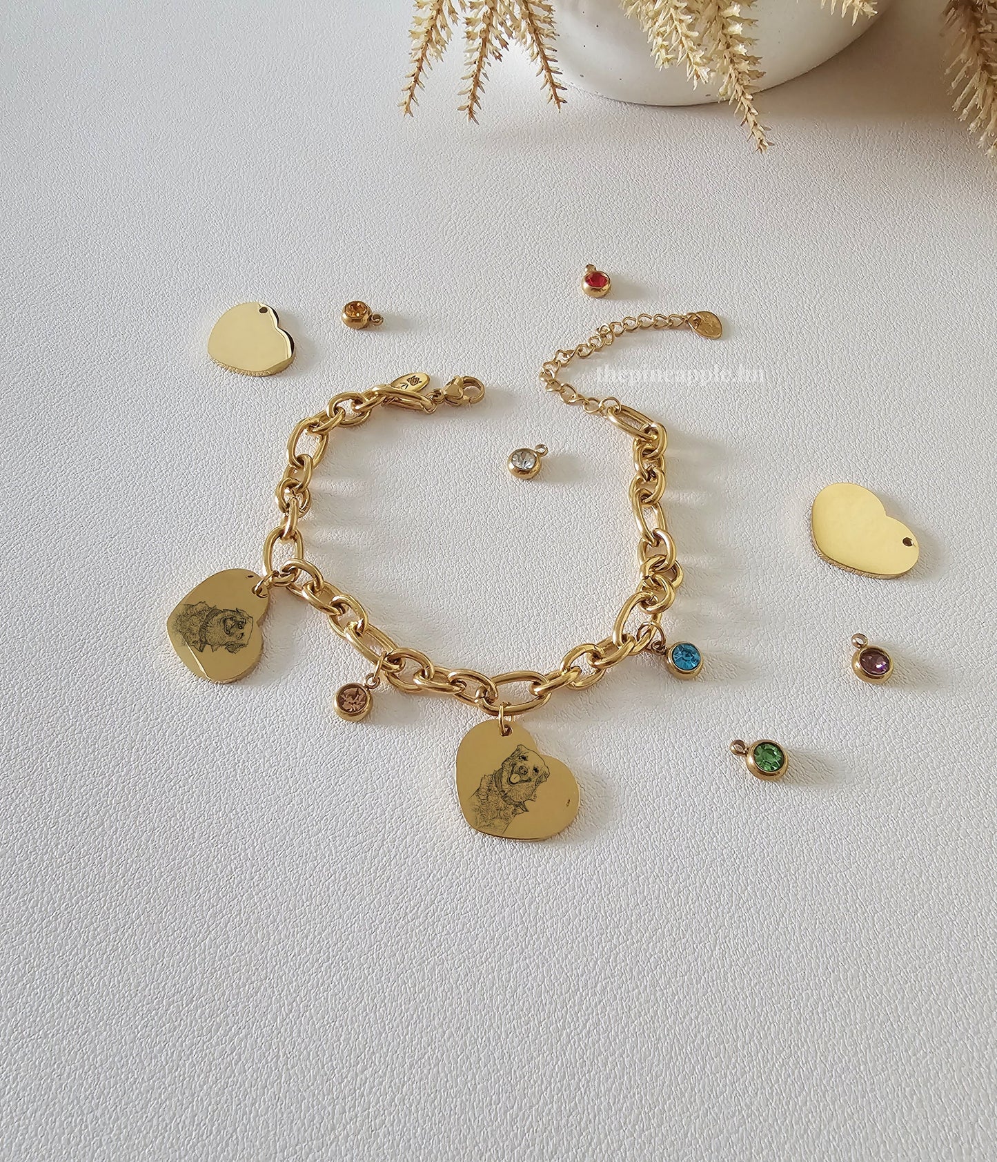 Corazón + birthstone bracelet