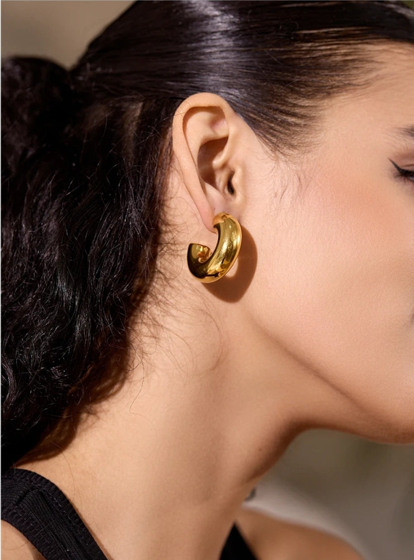 Chunky gold hoops