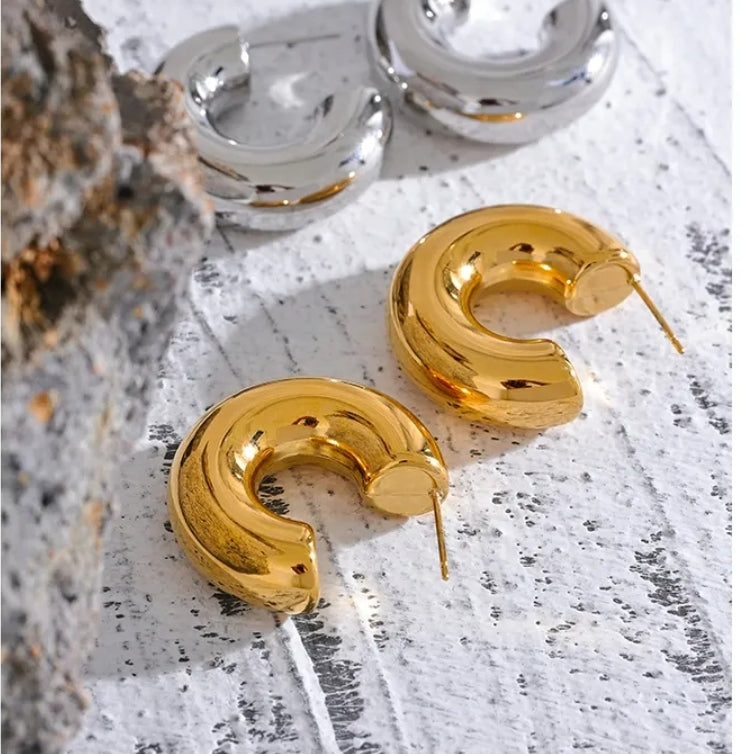 Chunky gold hoops