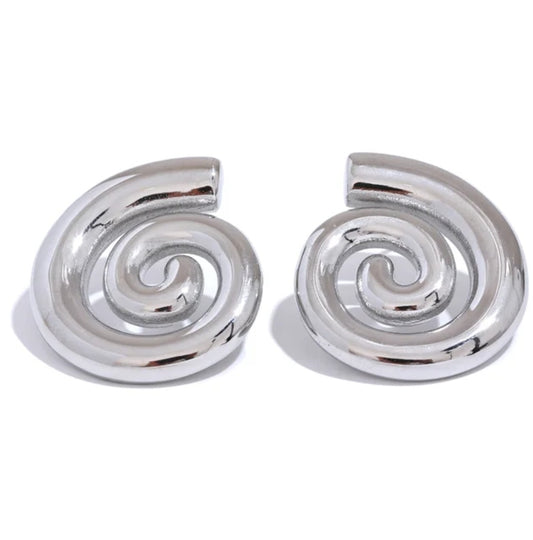 Spiral silver earrings